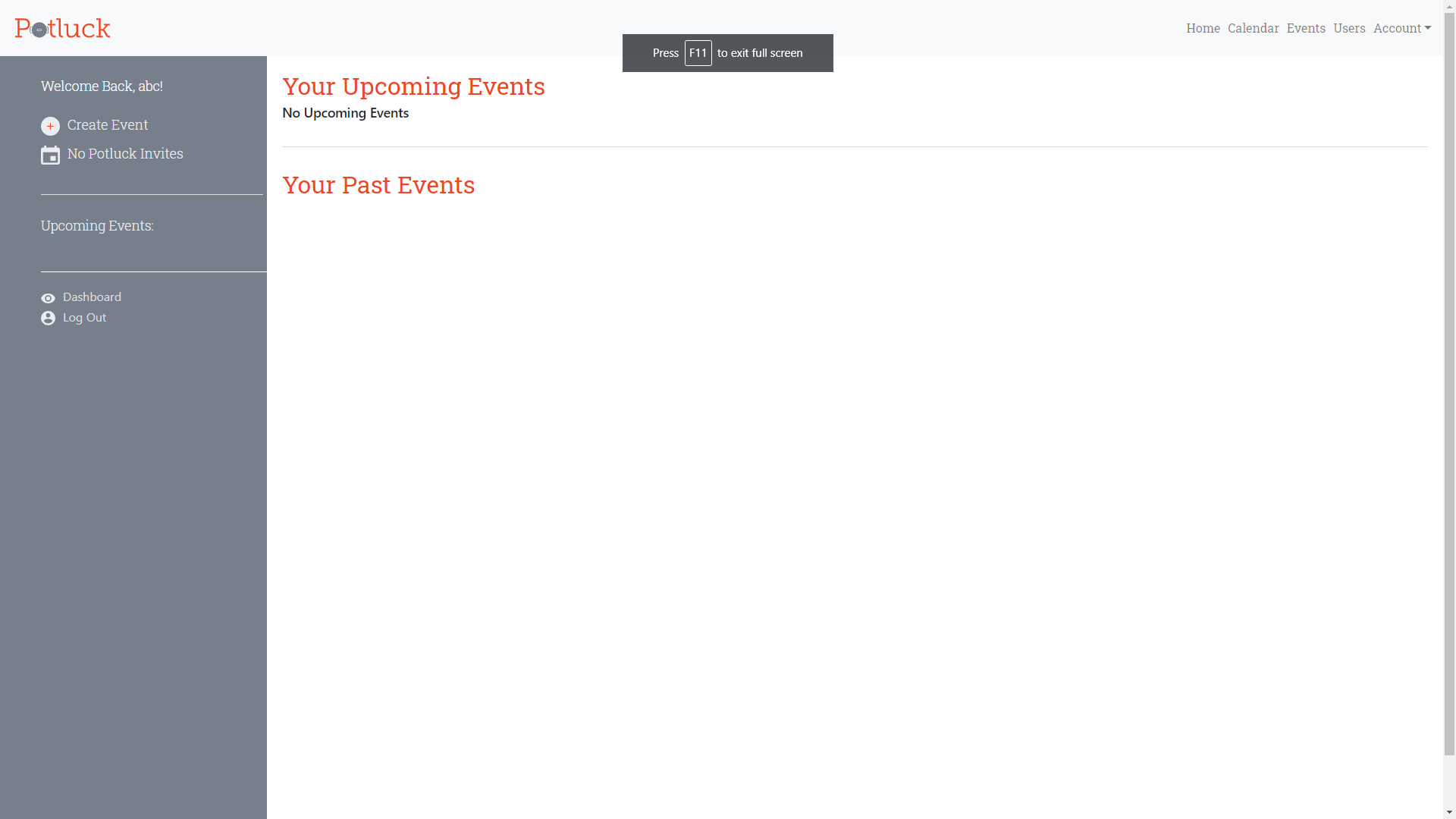 Potluck Planner Screenshots
